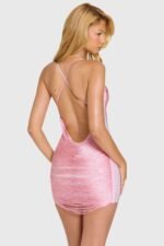 Fringed Mini Dress in Bubblegum Pink - Image 2
