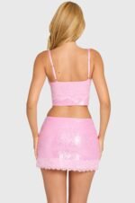 Sequin Lace Bralette Top  in Blossom - Image 3